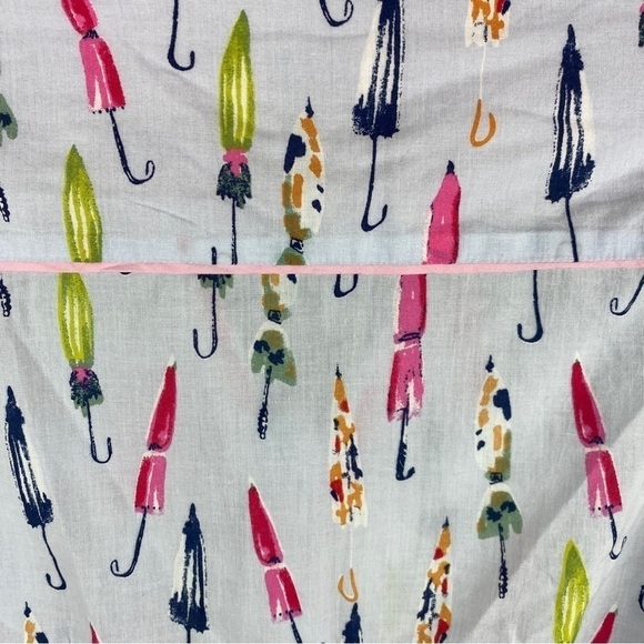 MILANO Italy Light Blue Pink Umbrella Button Down Cotton Shirt Small 38EU - Picture 13 of 13